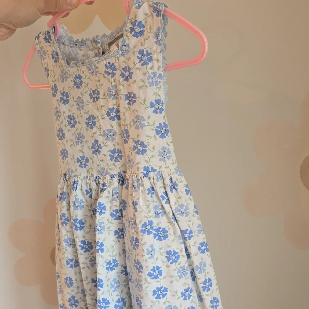Vintage Floral Blue and White Girls Dress Size 3 - Picture 5 of 7